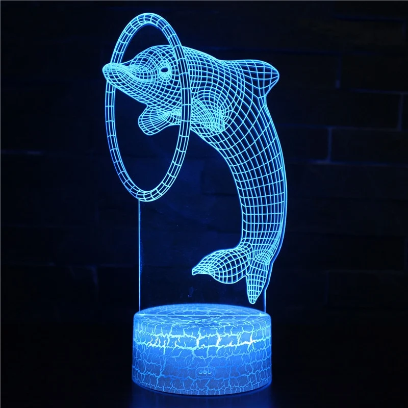 3D illusion Delphine Lampe mit magischen Farbwechsel und Fernbedienung