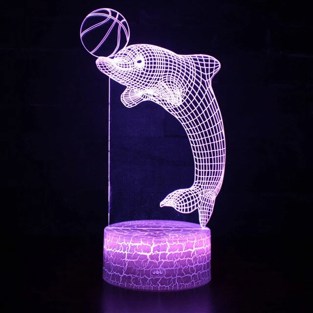 3D illusion Delphine Lampe mit magischen Farbwechsel und Fernbedienung