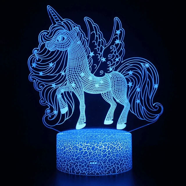 3D illusion Nachtlicht mit Märchenhaften Einhorn Motiv