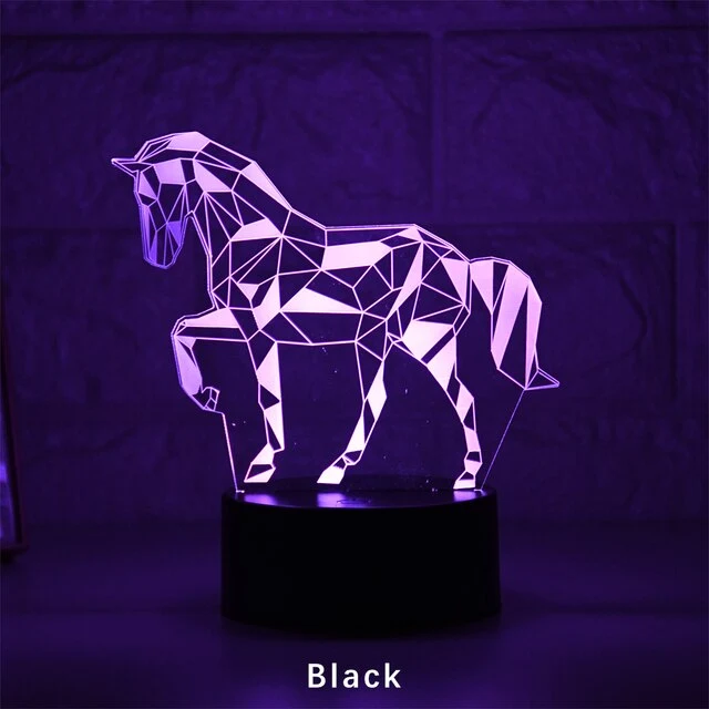 Stylishe Zebra / Pferd 3D Effekt Lampe