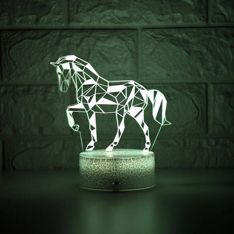 Stylishe Zebra / Pferd 3D Effekt Lampe