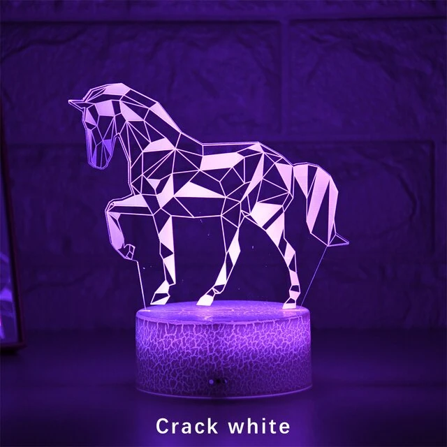 Stylishe Zebra / Pferd 3D Effekt Lampe