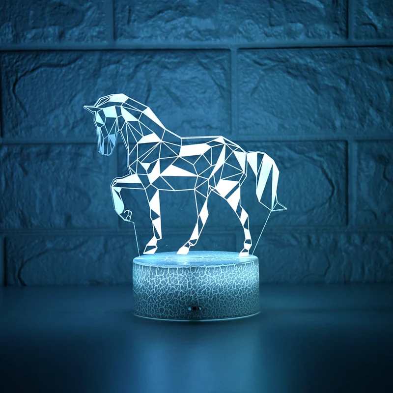 Stylishe Zebra / Pferd 3D Effekt Lampe