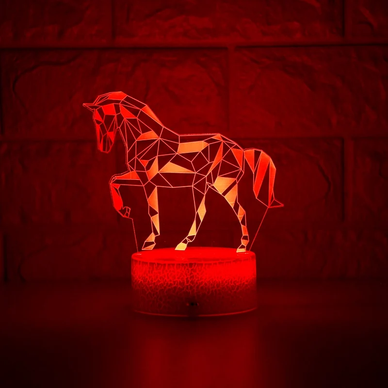 Stylishe Zebra / Pferd 3D Effekt Lampe