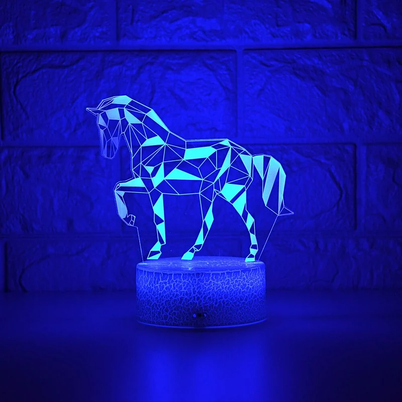 Stylishe Zebra / Pferd 3D Effekt Lampe