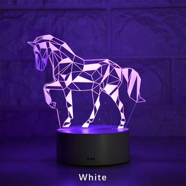 Stylishe Zebra / Pferd 3D Effekt Lampe
