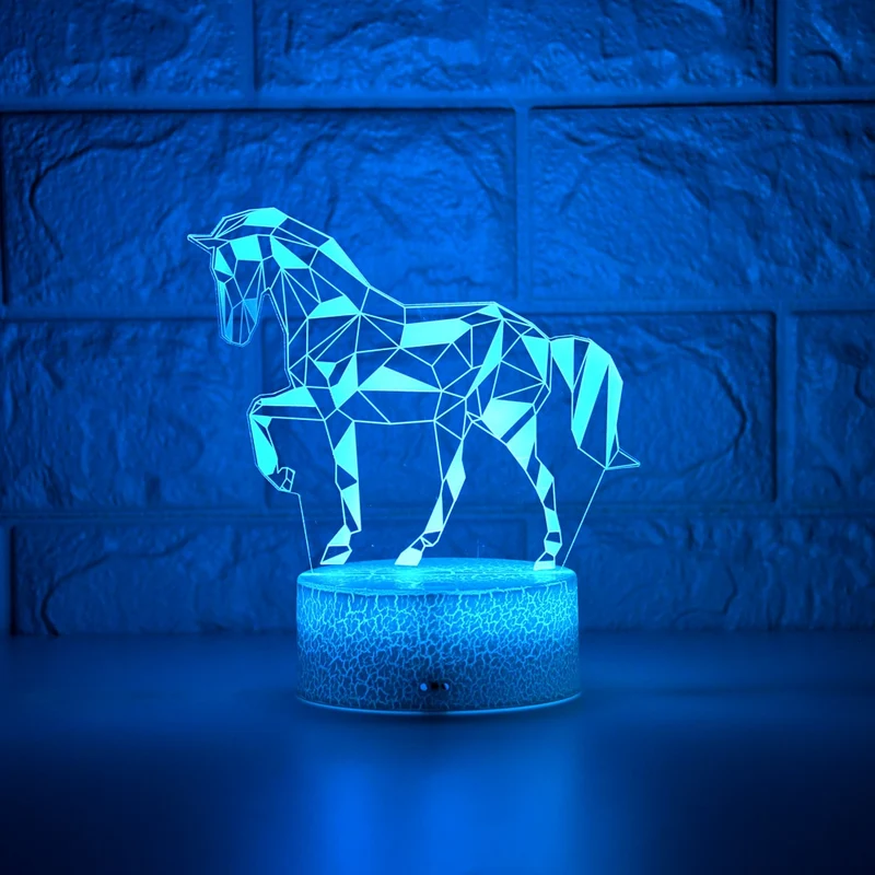 Stylishe Zebra / Pferd 3D Effekt Lampe