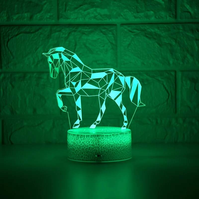 Stylishe Zebra / Pferd 3D Effekt Lampe