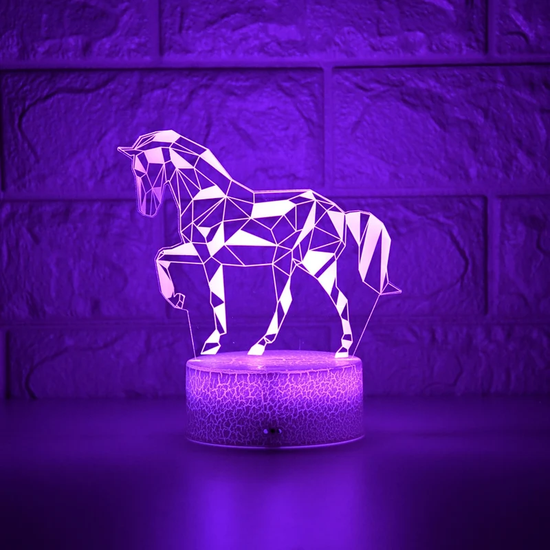 Stylishe Zebra / Pferd 3D Effekt Lampe