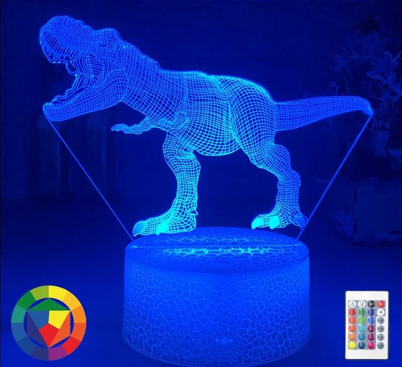 T-Rex Nachtlampe Nacht Licht mit 3D LED Effekt