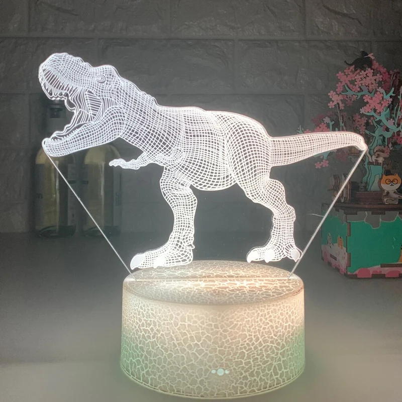 T-Rex Nachtlampe Nacht Licht mit 3D LED Effekt