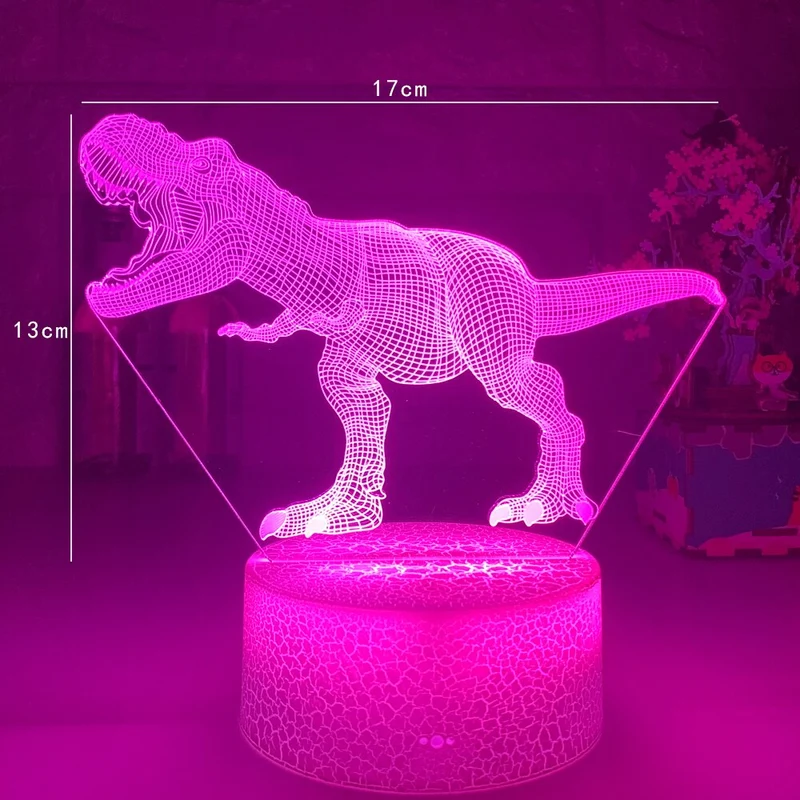 T-Rex Nachtlampe Nacht Licht mit 3D LED Effekt