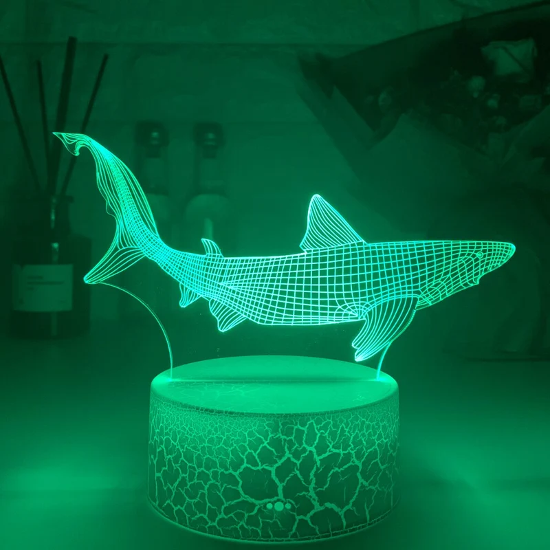 Nachtlicht mit 3D Illusion und Hai Motiv