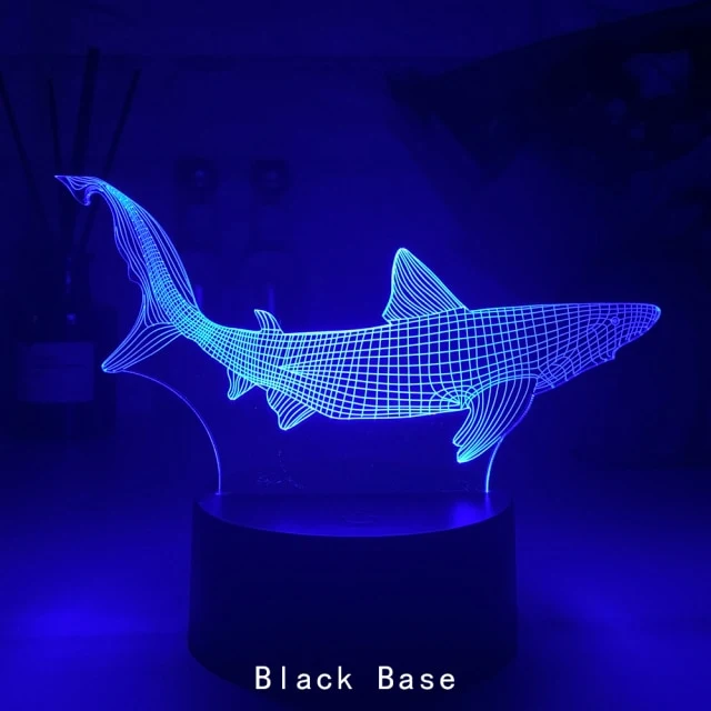 Nachtlicht mit 3D Illusion und Hai Motiv