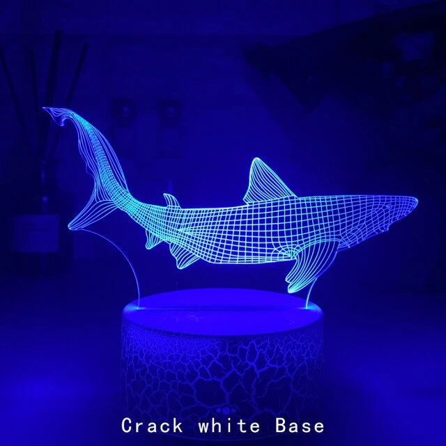Nachtlicht mit 3D Illusion und Hai Motiv