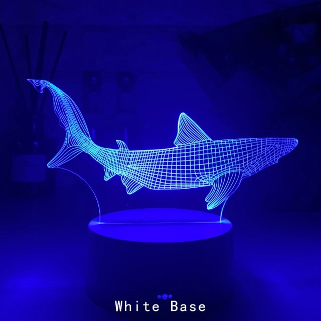 Nachtlicht mit 3D Illusion und Hai Motiv
