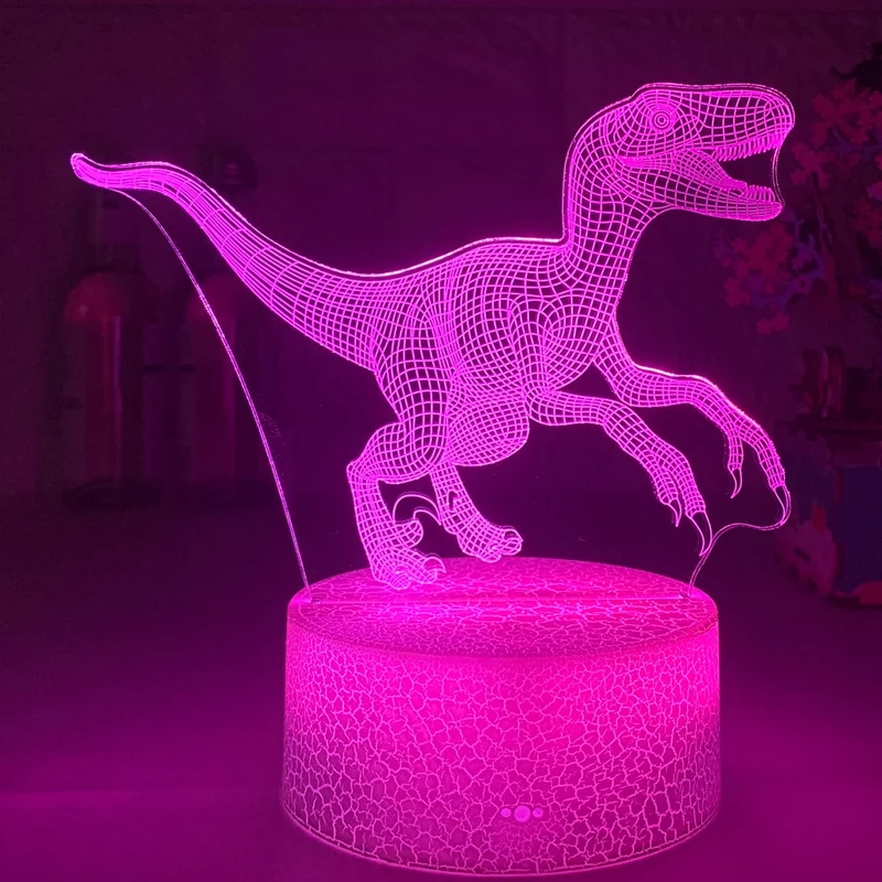 Nachtlicht mit Dino Motiv - Bis zu 16 Farben mit Farbwechsel