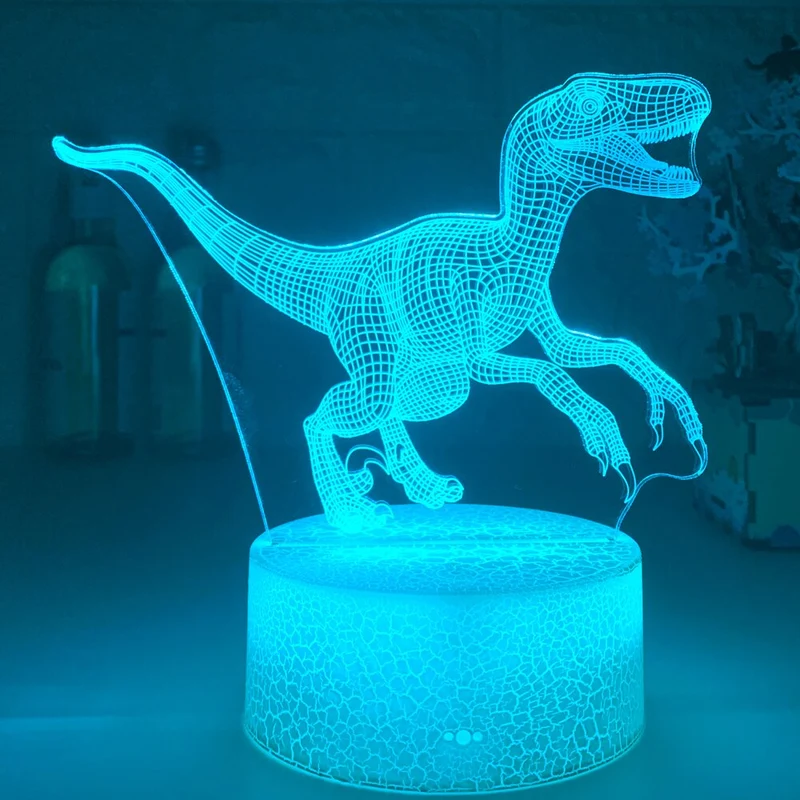 Nachtlicht mit Dino Motiv - Bis zu 16 Farben mit Farbwechsel