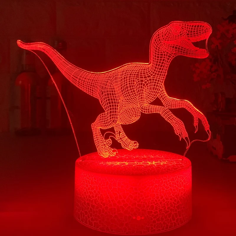 Nachtlicht mit Dino Motiv - Bis zu 16 Farben mit Farbwechsel