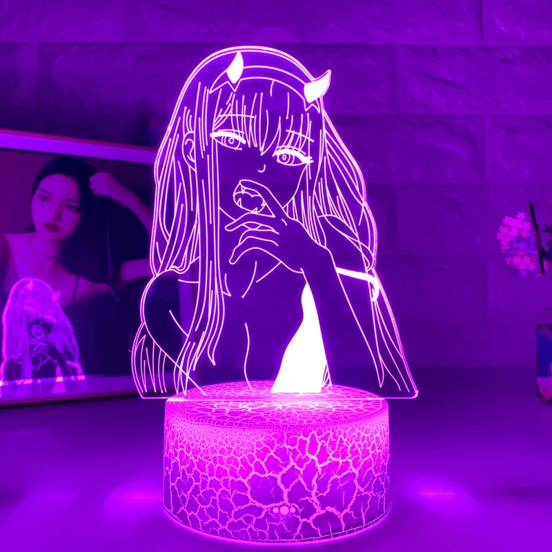 Anime Zero Two Nachtlicht Nachtlampe mit 3D Effekt