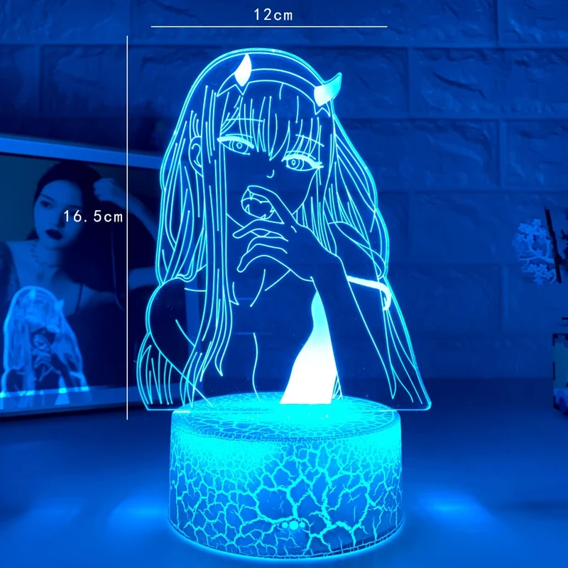 Anime Zero Two Nachtlicht Nachtlampe mit 3D Effekt