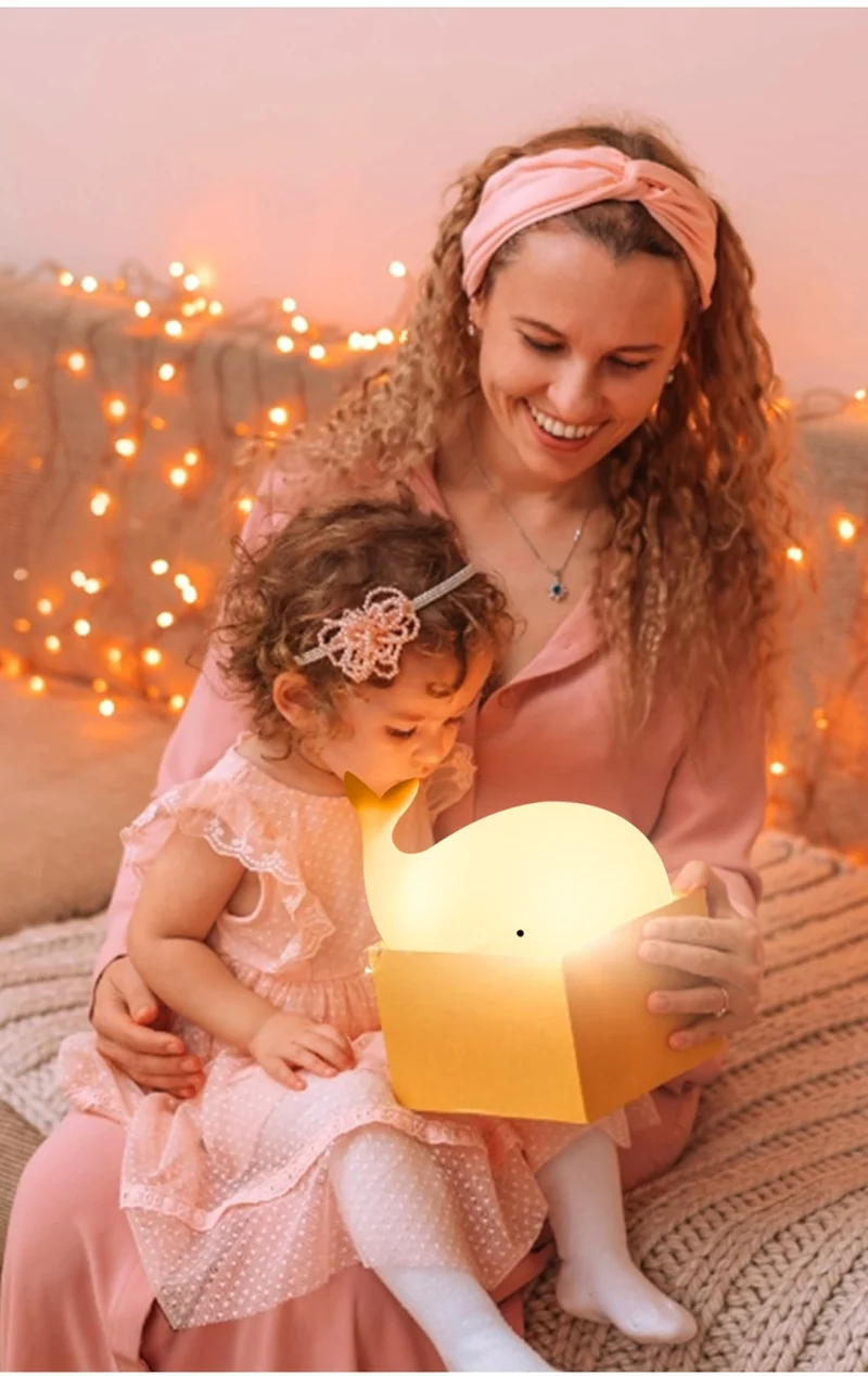 Süßer Wal als Nachtlampe für Kinder - Mit Farbwechsel