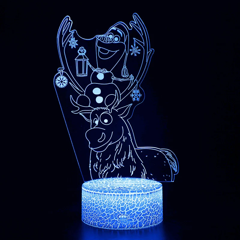 Elsa Die Eiskönigin Nachtlicht, 3D Lampe, Nachtlampe mit Farbwechsel
