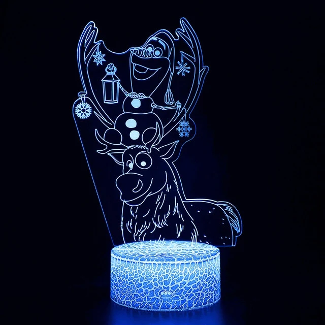 Elsa Die Eiskönigin Nachtlicht, 3D Lampe, Nachtlampe mit Farbwechsel