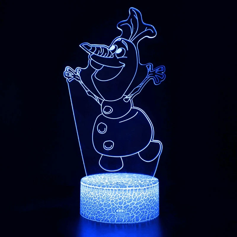 Elsa Die Eiskönigin Nachtlicht, 3D Lampe, Nachtlampe mit Farbwechsel