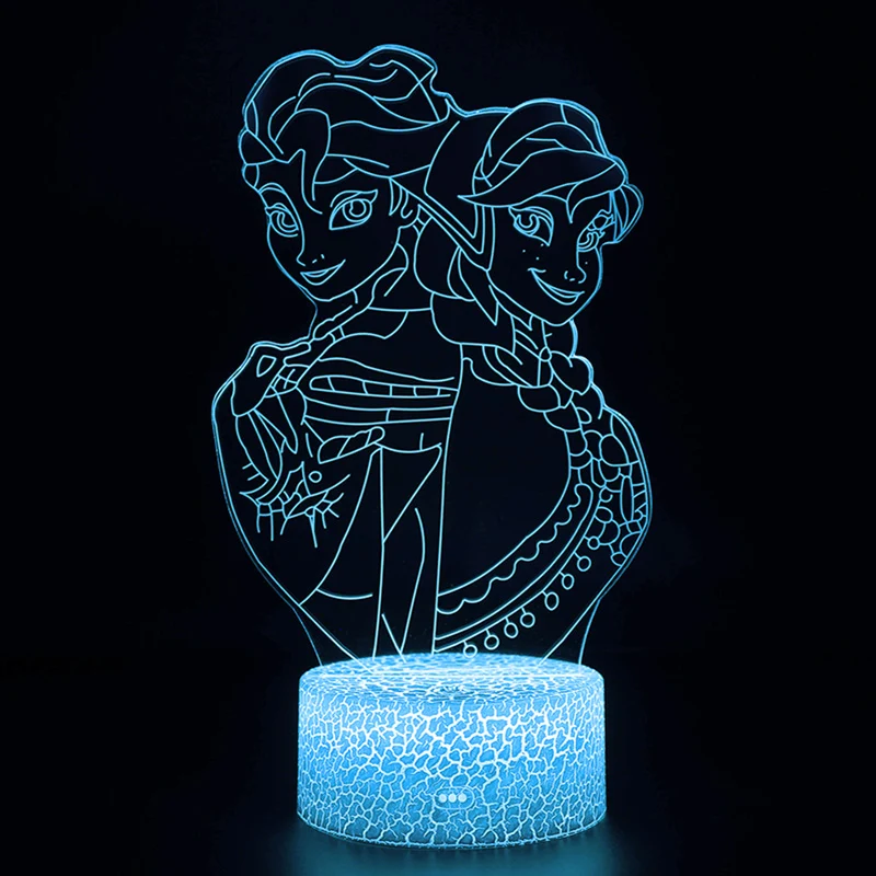 Elsa Die Eiskönigin Nachtlicht, 3D Lampe, Nachtlampe mit Farbwechsel