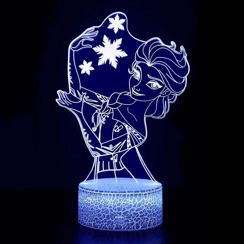 Elsa Die Eiskönigin Nachtlicht, 3D Lampe, Nachtlampe mit Farbwechsel