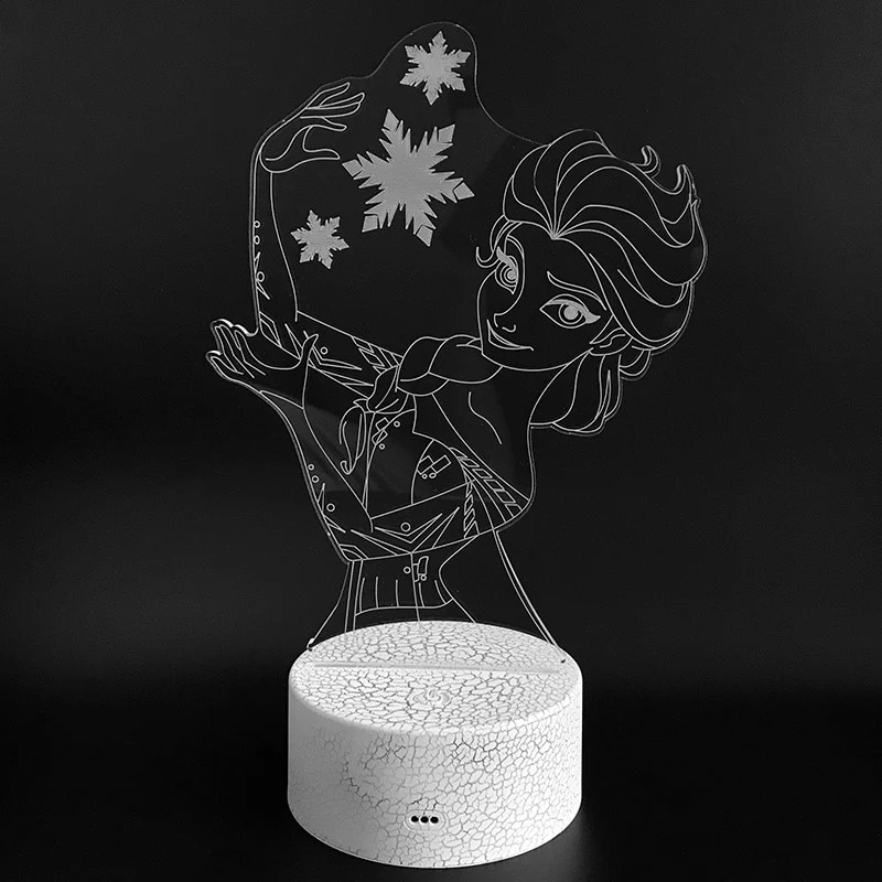 Elsa Die Eiskönigin Nachtlicht, 3D Lampe, Nachtlampe mit Farbwechsel