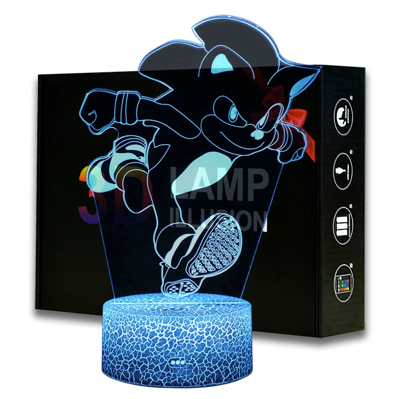 Sonic the Hedgehog Nachtlampe, verschiedene Motive und Farbwechsel