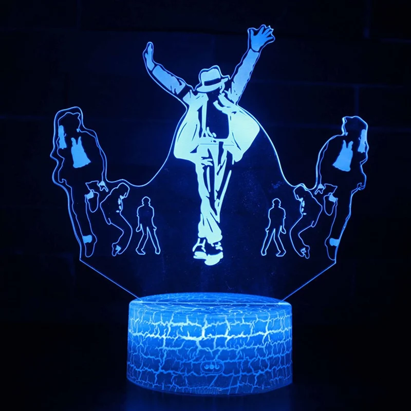 Nachtlampe mit Michael Jackson / Tänzer Motiv - mit Farbwechsel und 3D Effekt