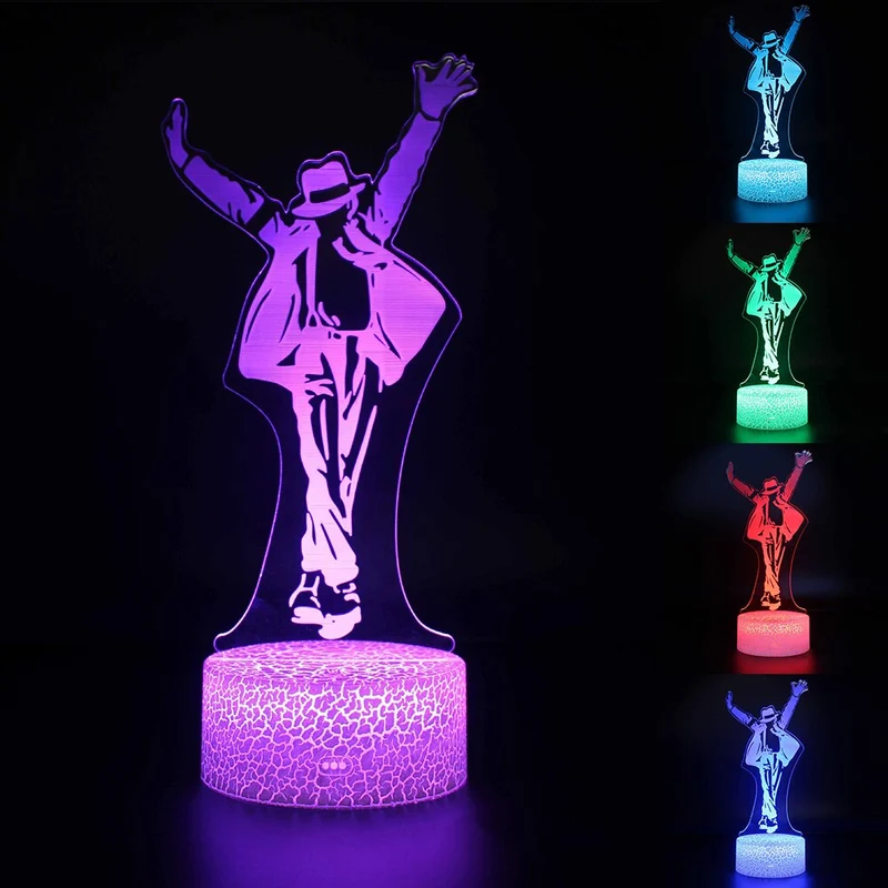 Nachtlampe mit Michael Jackson / Tänzer Motiv - mit Farbwechsel und 3D Effekt