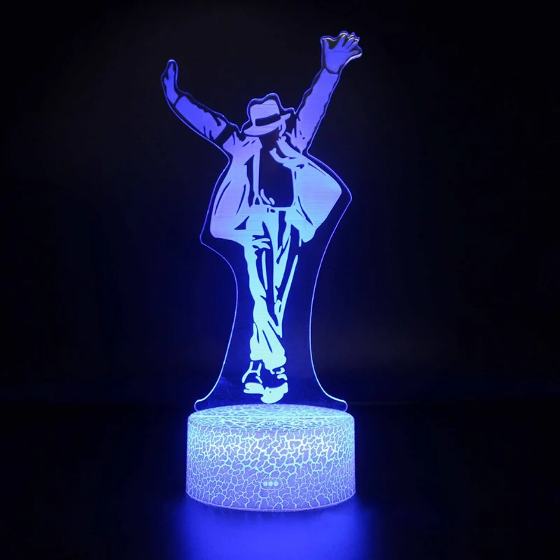 Nachtlampe mit Michael Jackson / Tänzer Motiv - mit Farbwechsel und 3D Effekt