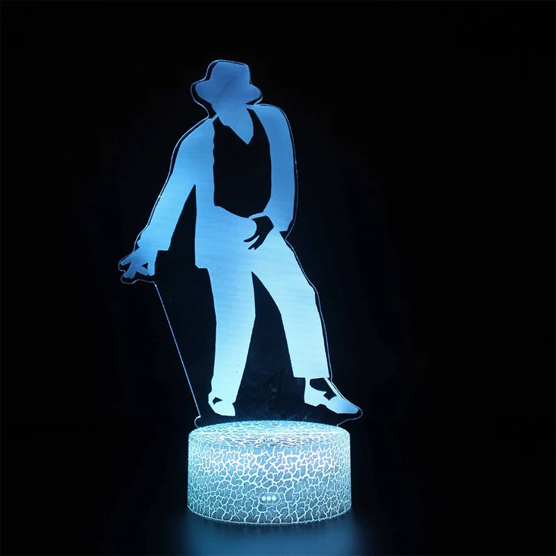 Nachtlampe mit Michael Jackson / Tänzer Motiv - mit Farbwechsel und 3D Effekt