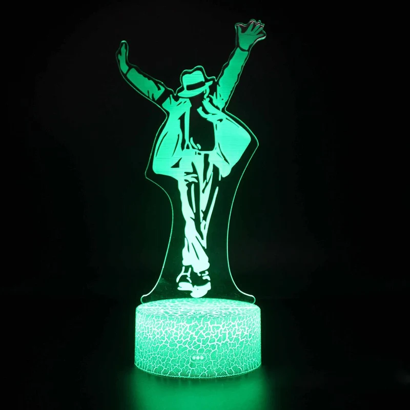 Nachtlampe mit Michael Jackson / Tänzer Motiv - mit Farbwechsel und 3D Effekt