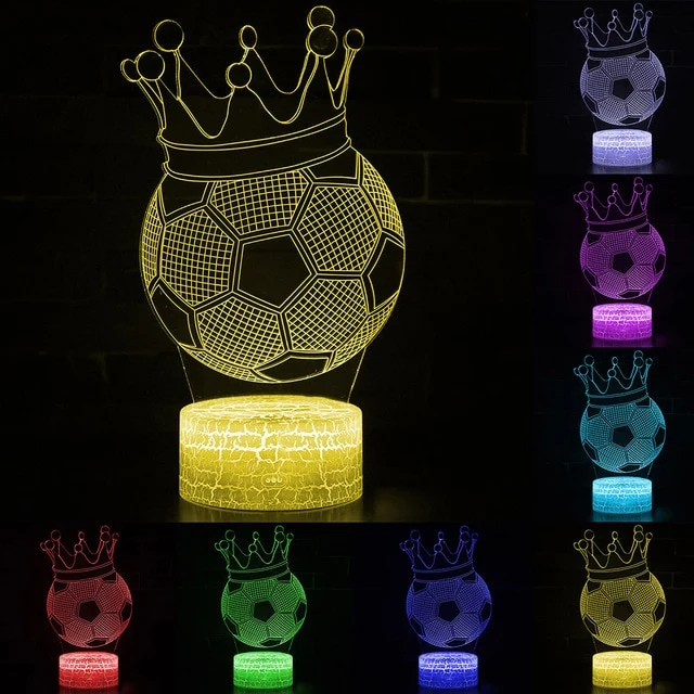 Fußball Lampe als Nachtlicht mit Farbwechsel und 3D Effekt