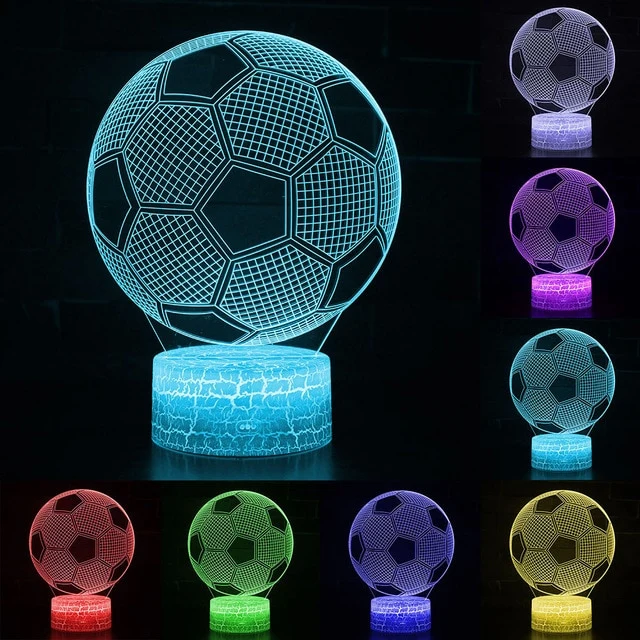 Fußball Lampe als Nachtlicht mit Farbwechsel und 3D Effekt