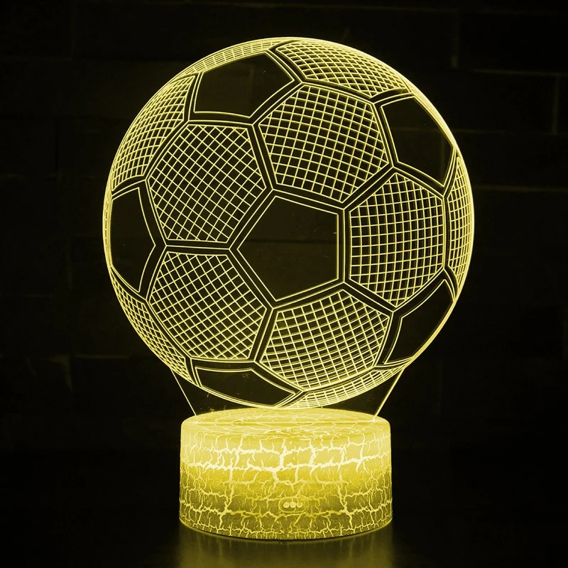Fußball Lampe als Nachtlicht mit Farbwechsel und 3D Effekt