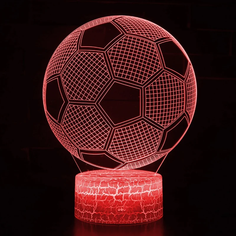 Fußball Lampe als Nachtlicht mit Farbwechsel und 3D Effekt