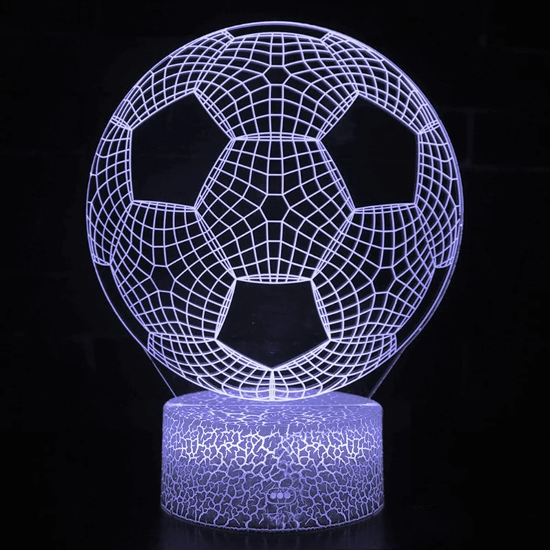 Fußball Lampe als Nachtlicht mit Farbwechsel und 3D Effekt