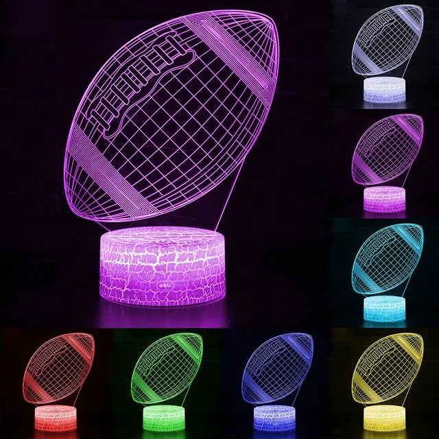 Fußball Lampe als Nachtlicht mit Farbwechsel und 3D Effekt