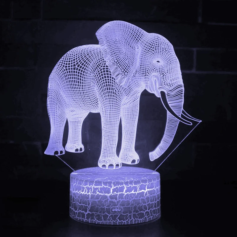 Nachtlampe mit Elefant Motiv und Farbwechsel - mit Fernbedienung
