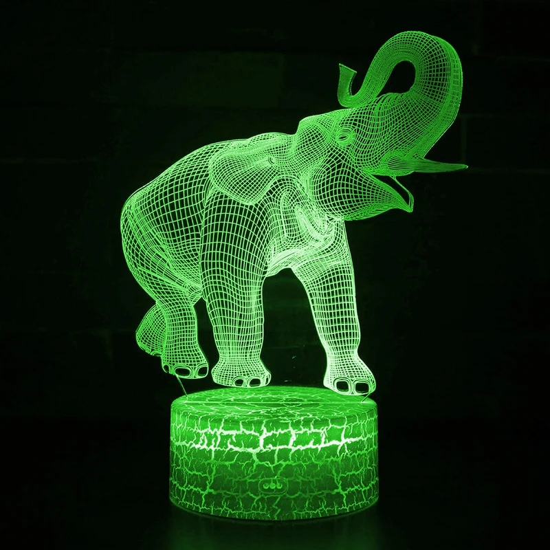 Nachtlampe mit Elefant Motiv und Farbwechsel - mit Fernbedienung