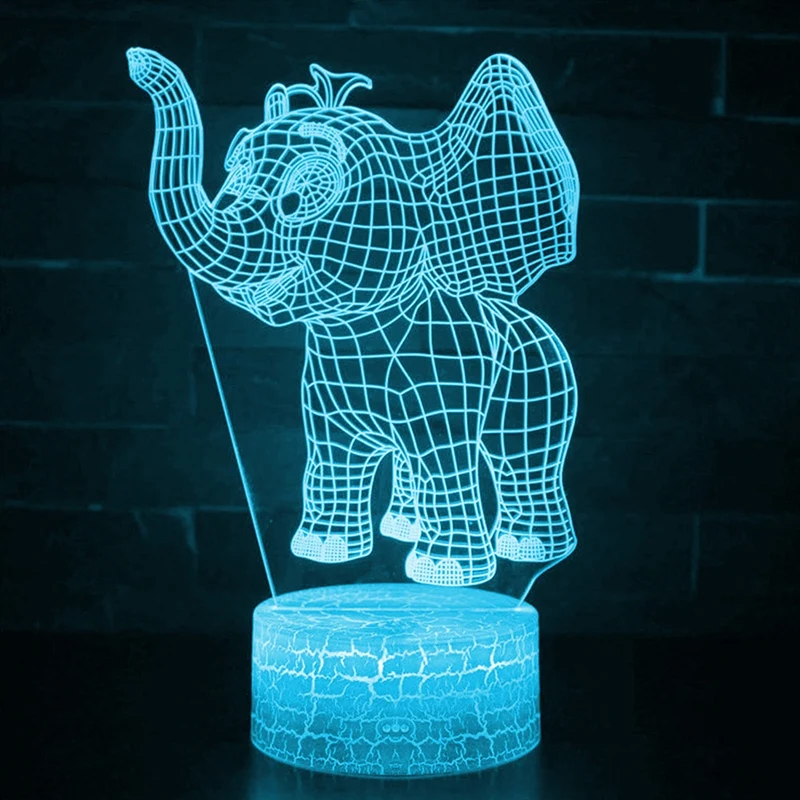 Nachtlampe mit Elefant Motiv und Farbwechsel - mit Fernbedienung