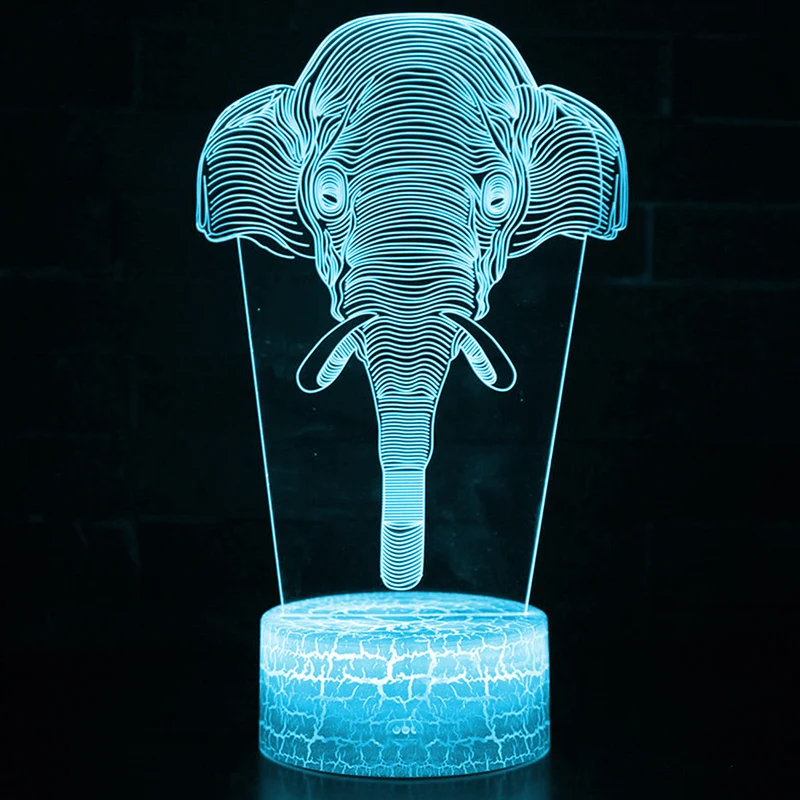 Nachtlampe mit Elefant Motiv und Farbwechsel - mit Fernbedienung