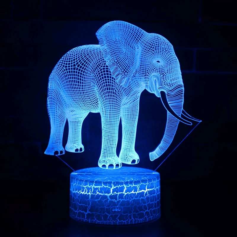 Nachtlampe mit Elefant Motiv und Farbwechsel - mit Fernbedienung