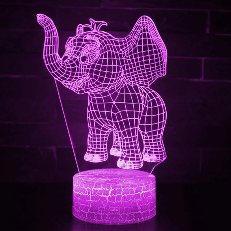 Nachtlampe mit Elefant Motiv und Farbwechsel - mit Fernbedienung